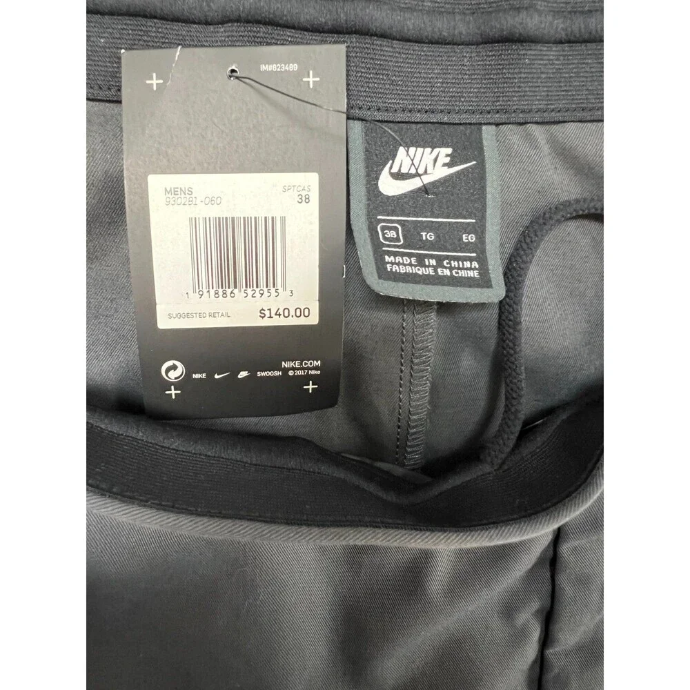 Nike Mens Athletic Pants Black Tapered Lightweight Training Joggers 38